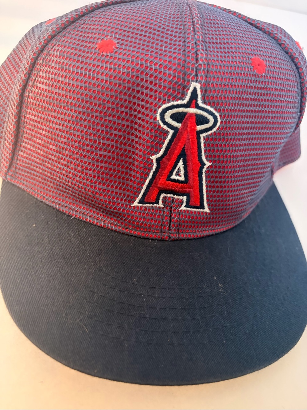 Angels Two-Tone Red and Navy Mesh Baseball Cap